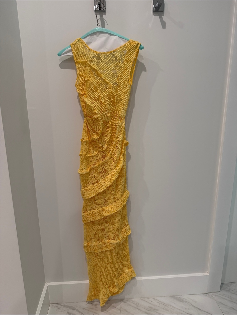 Georgia Hardinge Yellow lace Maxi Dress